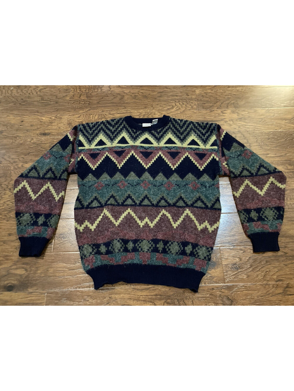 Vtg Ash Creek Men's XL Aztec Southwestern Grunge Sweater Tribal Geometric Crew